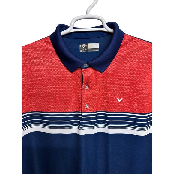 Callaway Optidri‎ Blue Red White Short Sleeve Golf Polo Shirt Mens Size XL EPC! - Picture 2 of 5
